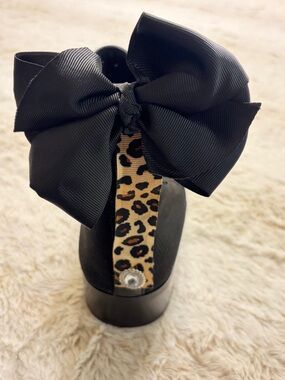 Leopard Black boot Bows magnetic